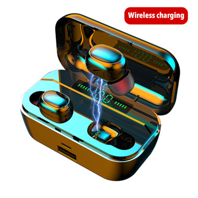 

Willstar 1Set Wireless Charging Earbuds with 3500mAh Charging Case Bluetooth Touch Control Headphones-Black