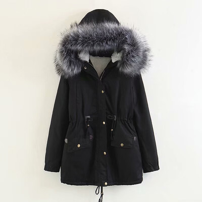

Cotton clothingwaist slim hooded thick womens long cotton jacket