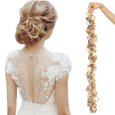 

Long Hair Bun Scrunchy Scrunchie Up Do Hairpiece Curly Messy Hair Ribbon Ponytail Extensions Wavy