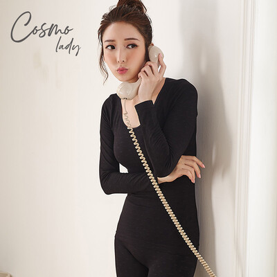 

Urban Beauty Ladies Slim Thermal Underwear Set 2018 Autumn&Winter New Qiuyi Qiuku Womens Youth Thick Long Sleeve Round Collar Seamless Warm Clothing 2W8306 Black One Size