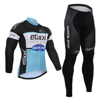 

2018 pro team Quick step winter thermal fleece cycling jersey bicycle clothing set ropa ciclismo invierno bike jersey bib pants