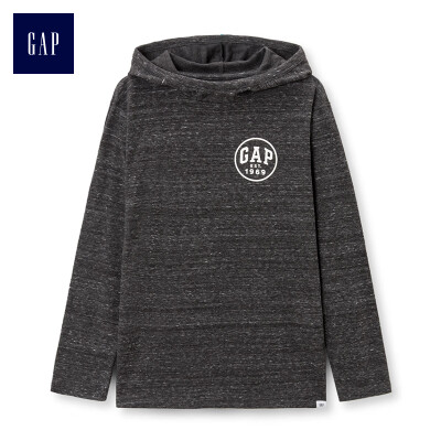 

GAP flagship store boy logo logo waffle knit hooded sweater 395790 deep smoke gray S