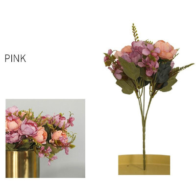 

Simulation flower bunch European five-head oil painting peony flower home decoration porch desktop fake flower pot bouquet cloth