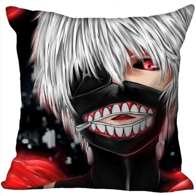 

Tokyo Ghoul Pillow Cover Bedroom Home Office Decorative Pillowcase Square Zipper Pillow Cases Satin Fabric No Fade
