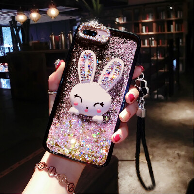 

Love Heart Stars Glitter Stars Cartoon Rabbit Stand Phone Case For Xiaomi A1 Dynamic Liquid Quicksand Back Cover