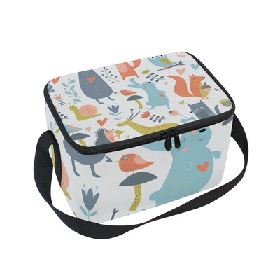

ALAZA Insulated Lunch Box Forest Pattern Lunch Bag for Men Women Portable Tote Bag Cooler Bag