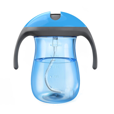 

Baby Sippy Cup With Weighted Straw Handles Transition Bottle Learner Cup For Infant Toddler Kids BPA Free 270ml Pink
