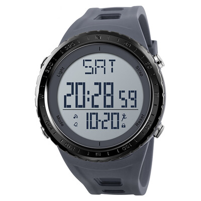 

SKMEI 1288 Men Analog Digital Electronic Watch Fashion Casual Pedometer Sports Male Wristwatch 2 Time Alarm 5ATM Waterproof Leathe