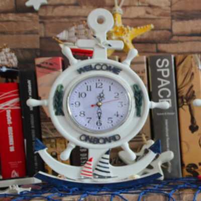 

Pendulum clock Mediterranean style wooden helmsman anchor home decoration clock creative 2012