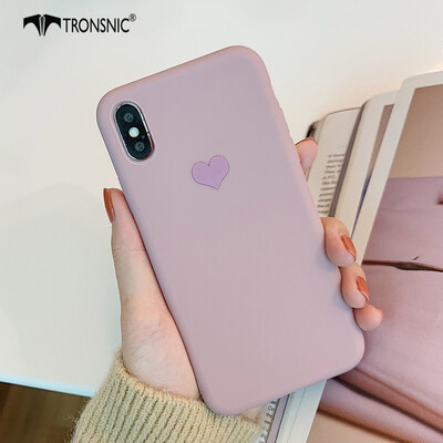 

TRONSNIC Love Heart Phone Case for iPhone 7 8 Plus Luxury Matte Pink Yellow Case Purple Silicone Cover