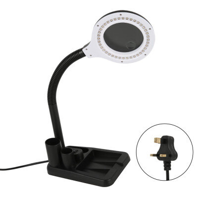 

EU USUK Plug 220V Crafts Glass Lens LED Desk Magnifier Lamp Light 5X to 10X Magnifying Desktop