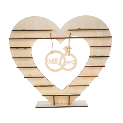 

Wooden Mr & Mrs Heart Sign Wedding Chocolate Stand Display Candy Cupcake Desserts Ornament Decoration