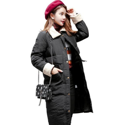 

Down jacket womens winter 2018 new Korean version of long style student cotton-padded jacket shows a trend of thin coats