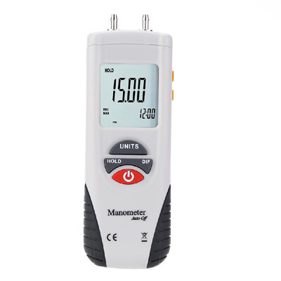 

LCD Mini Digital Manometer Differential Gauge Air Pressure Meter ±2Psi Data Hold 11 Units