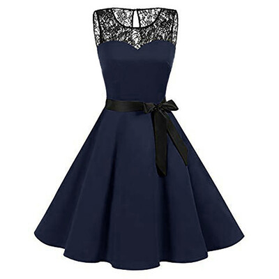 

Summer Women Midi Dress 2018 Gothic Print Sleeveless Ladies Lace Dresses Vintage Party Dress Women Clothes Vestidos