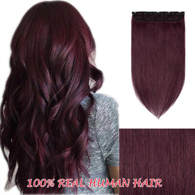 

100 Human Hair Clip In Hair Extensions 9 Colors Can Curly Dyed Washed 1 Piece5 Clips
