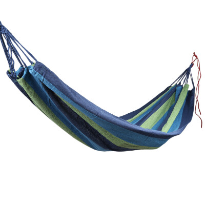 

Outdoor Single Hammock Portable Canvas Stripe Swing Bed for Camping Traveling