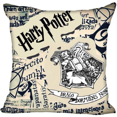 

Harry Potter Pillow Cover Bedroom Home Office Decorative Pillowcase Square Zipper Pillow Cases Satin Fabric No Fade