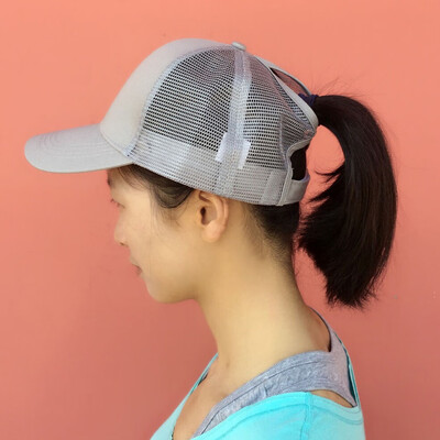 

Men Women Mesh Baseball Cap Ponytail Breathable Adjustable Back Trucker Golf Peaked Hat Headwear