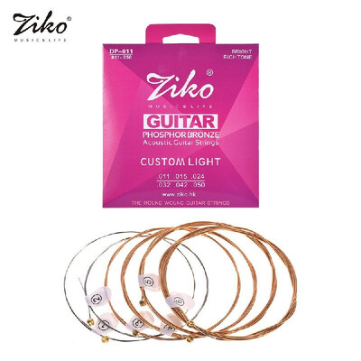 

ZIKO DP-011 Custom Light Acoustic Guitar Strings Hexagon Alloy Wire Phosphor Bronze Wound Corrosion Resistant 6 Strings Set
