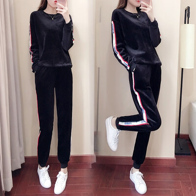 

The 2018 autumn&winter new sports set golden fleece Korean fashion spring&autumn loose two-piece set