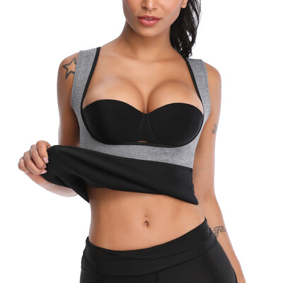 

SLIMBELLE Women Neoprene Sauna Sweat Waist Trainer Vest with Zipper for Weight Loss Gym Workout Body Shaper Tank Top Shirt