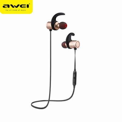 

2018 AWEI AK9 Wireless Sports Bluetooth Earphone Magnetic IPX4 Waterproof Headset for IPhone for Huawei Smartphones
