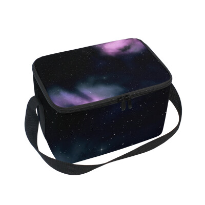 

ALAZA Lunch Box Insulated Space Lights Lunch Bag Large Cooler Tote Bagfor Men Women