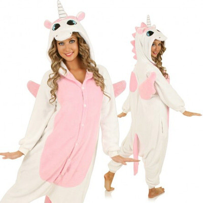 

Adult Onesie Unisex Unicorn Pajamas Sets Animal Kigurumi Sleepwear Winter Hooded Nightie Cosplay For Halloween Christmas Party