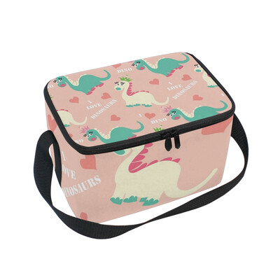 

ALAZA Insulated Lunch Box Cute Dinosaur Lunch Bag for Men Women Portable Tote Bag Cooler Bag