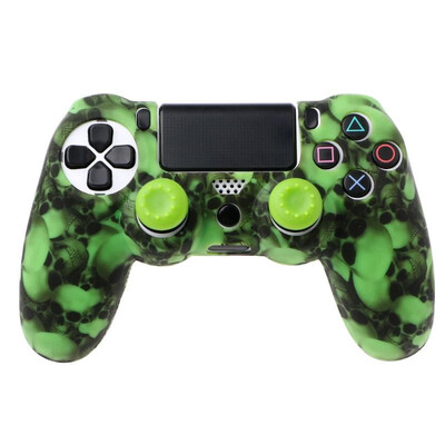 

Silicone cover skull silicone gamepad cover case 2 joystick caps for ps4 pro slim controller