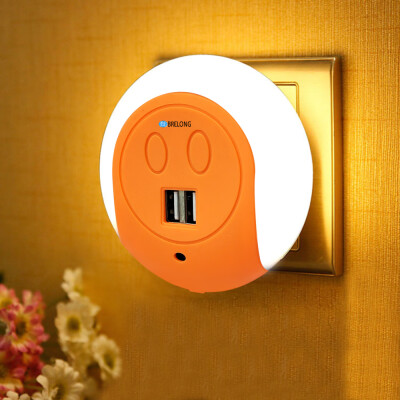 

BRELONG XC - 016 2 USB Ports Charger Light-sensor Night Light