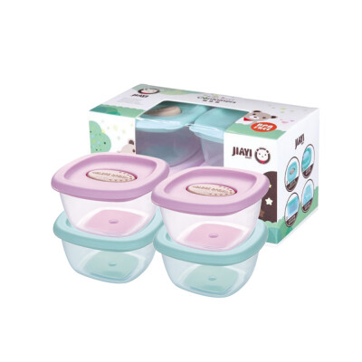 

4Pcs Baby Blocks Food Storage Container Set With Leakproof Lids Reusable 4oz Jars Safe for Microwave Freezer