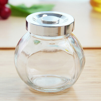 

DIHE Spherical Glass Jar Pot Beans Kitchen Storage Bottle