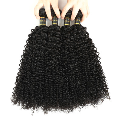 

Amazing Star Curly Hair 4 Bundles Brazilian Virgin Human Hair Extensions Natural Color