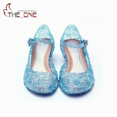 

MUABABY Girls Elsa PVC Sandals Children Summer Party Dancing Shoes Kids Princess Shoes 5 Colors Princess Cosplay Accessories