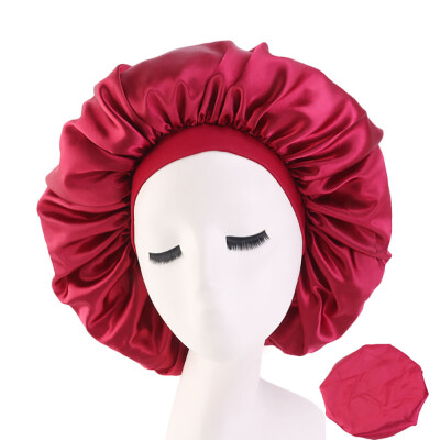 

Willstar 1PCS Women Beauty Bonnet Sleep Night Cap Head Cover Bonnet Hat Headwrap-Winered