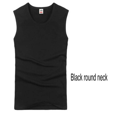 

Aa-shop Men Round V neck Solid Color Black White Grey Vest