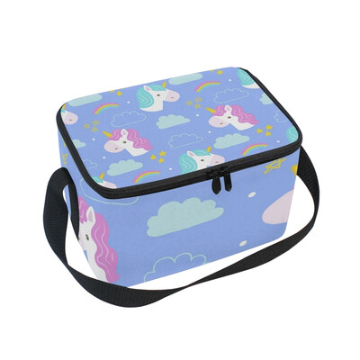 

ALAZA Lunch Box Insulated Rainbow Unicorn Lunch Bag Large Cooler Tote Bagfor Men Women