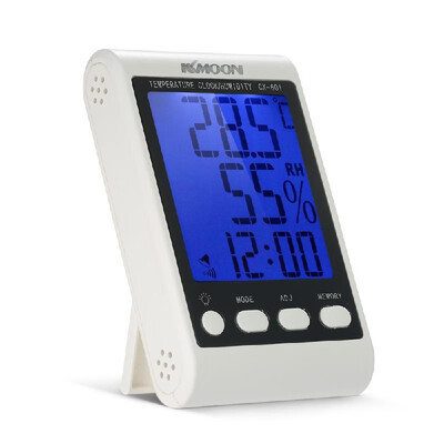 

KKmoon LCD ℃ ℉ Digital Thermometer Hygrometer Temperature Humidity Meter Alarm Clock with Blue Backlight