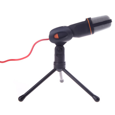 

Mic Wired Condenser Microphone with Holder Clip for Chatting Singing Karaoke PC Laptop Black