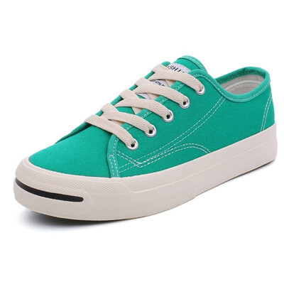 

Women Canvas Vulcanized Shoes Cute Smiling Face Shoes Candy Color New arrival