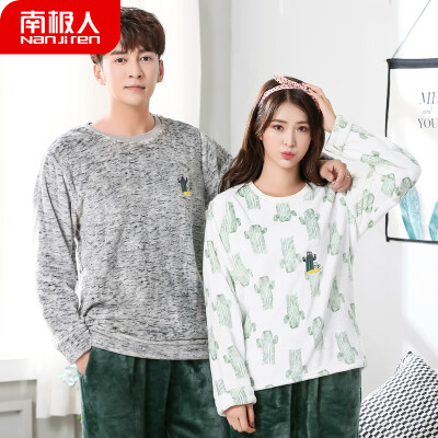 

Antarctic pajamas men winter flannel couple pajamas women winter warm coral fleece thickening autumn mens home service winter suit NAS5X21022-25 female cactus