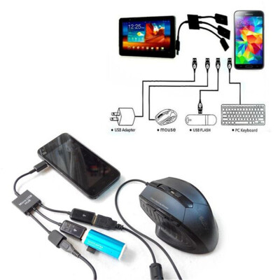 

Newest 3Port Micro USB OTG Hub Host Cable Power Charging Keyboard Mouse Card Reader For Samsung for Sony