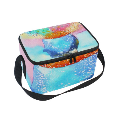 

ALAZA Lunch Box Insulated Human Head Chakra Power Lunch Bag Large Cooler Tote Bagfor Men Women