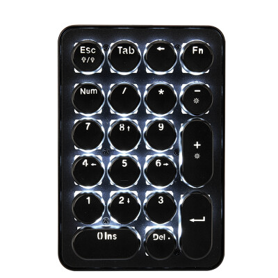 

AJAZZAK21 Black Green Axis White Backlit Wired Digital Keypad Punk Round Keycap Mini Numeric Keyboard Financial Accounting Pun