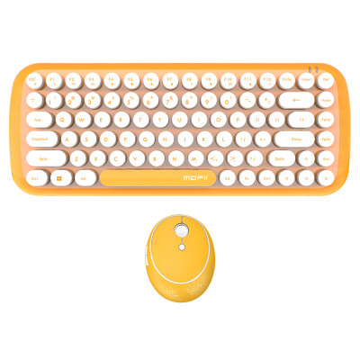 

Mofii candy  wireless keyboard&mouse set round chocolate button mouse&keyboard set office home notebook desktop computer lemon yellow