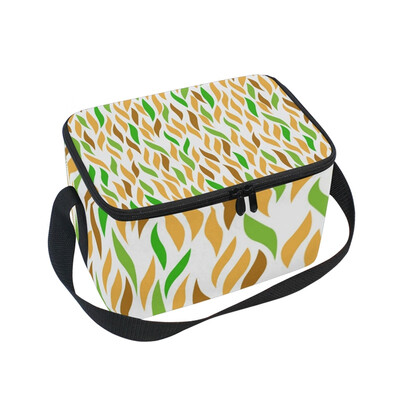 

ALAZA Insulated Lunch Box Yellow Leaves Lunch Bag for Men Women Portable Tote Bag Cooler Bag
