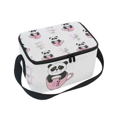 

ALAZA Lunch Box Insulated Cute Panda Bears Lunch Bag Large Cooler Tote Bagfor Men Women