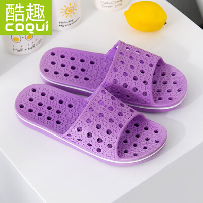 

Cool Coqui couple home bathroom light simple soft play casual non-slip bath slippers womens purple 37 CQ5661